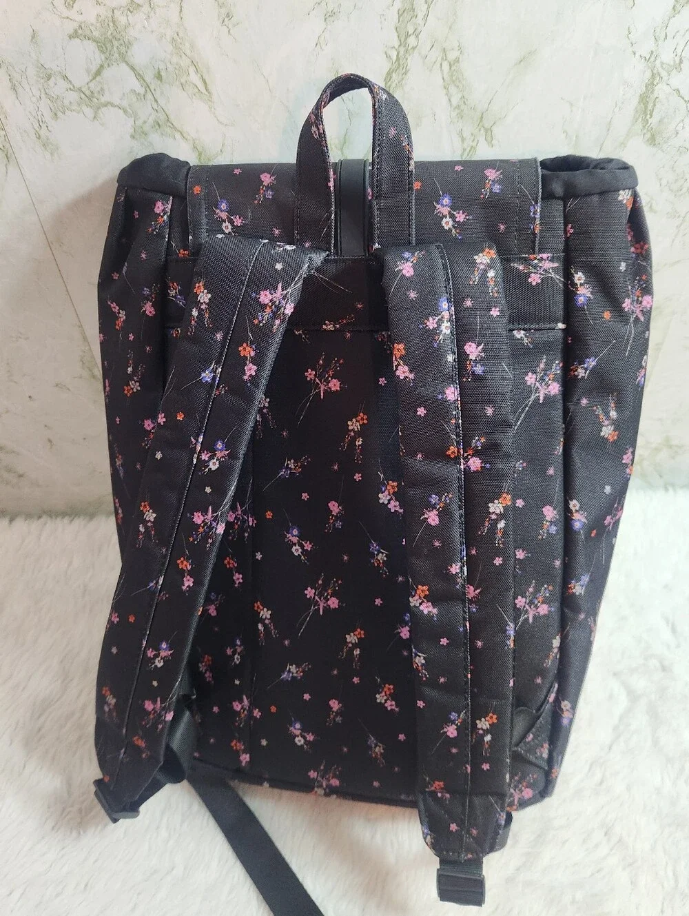 Black and Floral Backpack